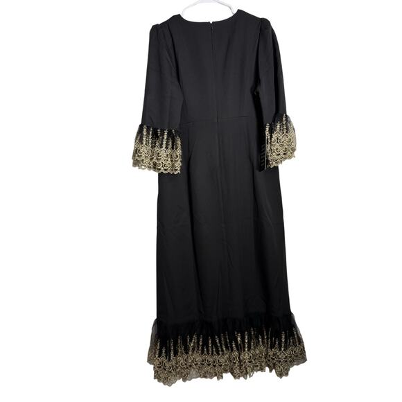 New Tuckernuck Pomander Place Gold Lace Lillith Midi Dress Sz Large 1543-D - Picture 7 of 13